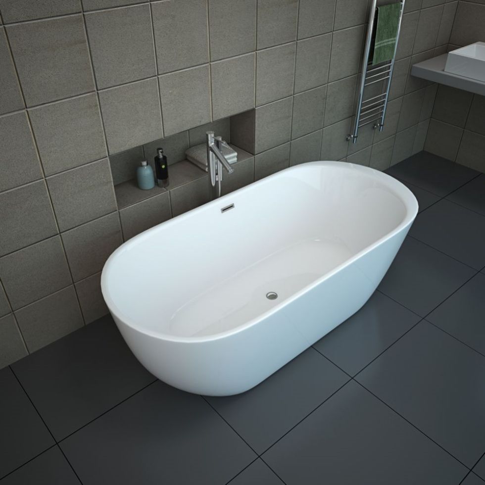 RL-MF1211 Global Hot Selling Freestanding Bathtub White Small Acrylic Bathtubs For Adult With Acrylic Material Bathtub