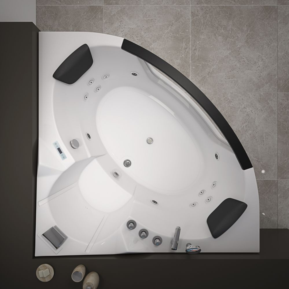 RL-6155 Luxury Walk In Bathtub Acrylic Corner Whirlpool Sexy Hydrotherapy Massage Bathtub For 2 Person