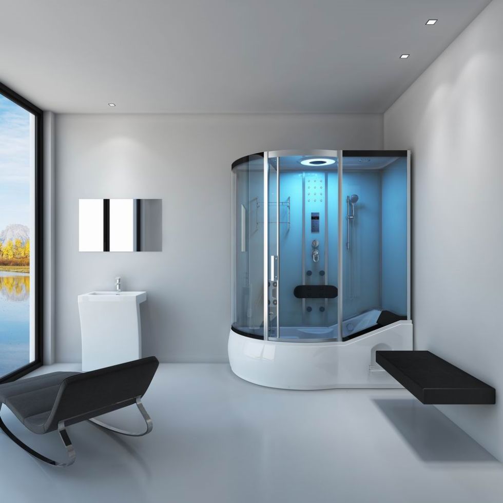 RL-D17 Pod Set PVC Glass Frame Style Shower Room Comfortable Temperature Hot Sale Prefab Modular Bathroom