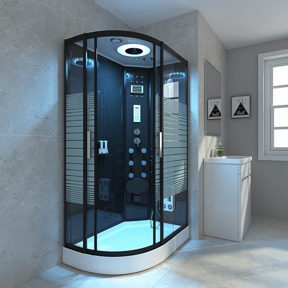 RL-D06 Multifunctional Sliding Glass Door Bathroom Prefab Hydro Massage Steam Shower Cabin Room