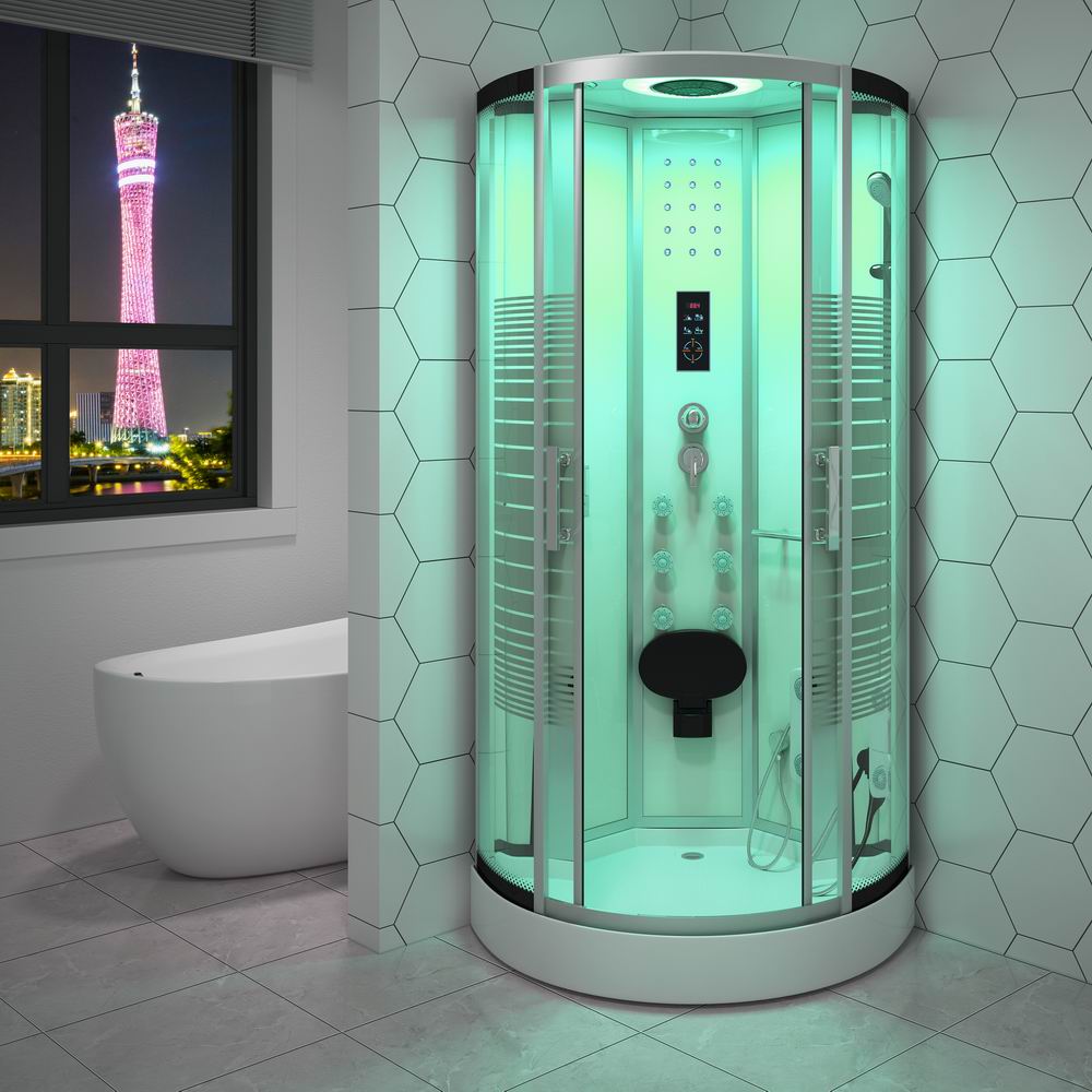 UK RL-D05 Hydro massage shower cubicle standing glass material steam shower stall luxury shower room