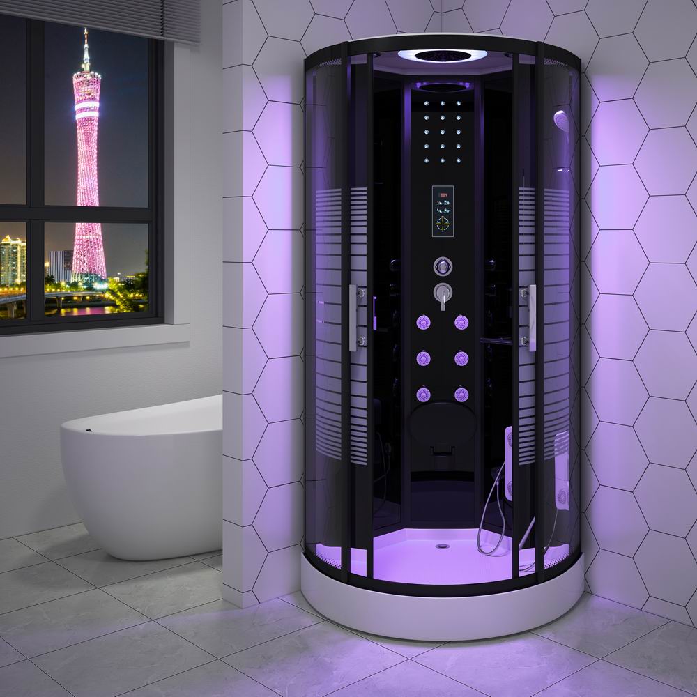 UK RL-D05 Hydro massage shower cubicle standing glass material steam shower stall luxury shower room