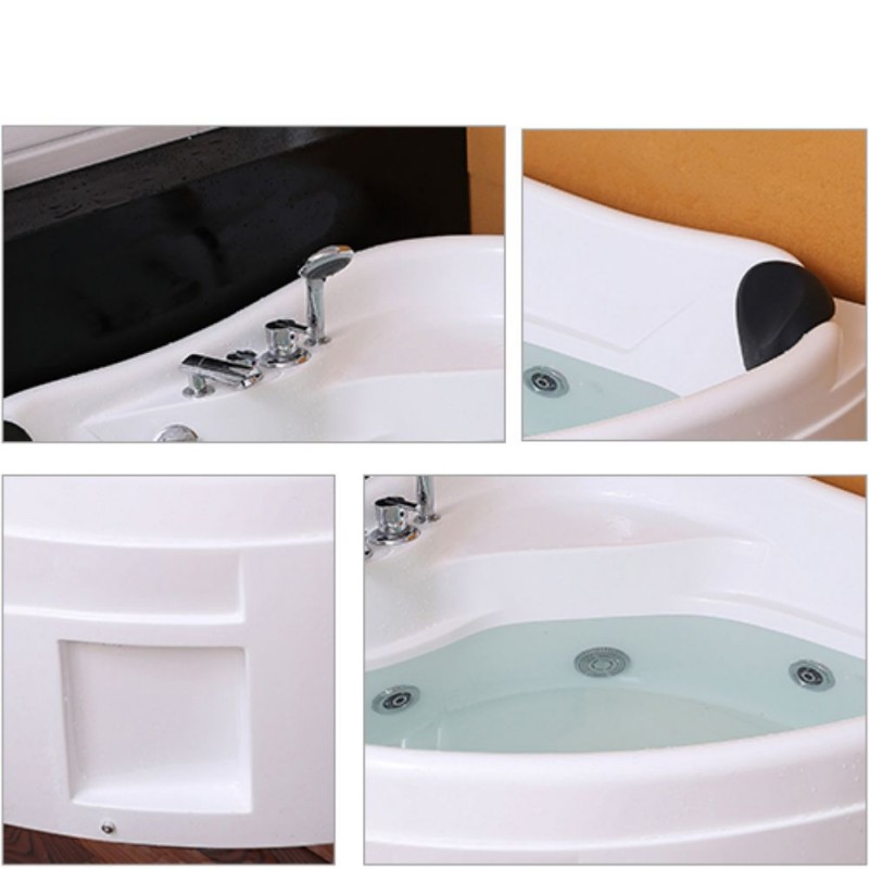 RL-6143 Corner White Whirlpool Jetted Bathtub for Two