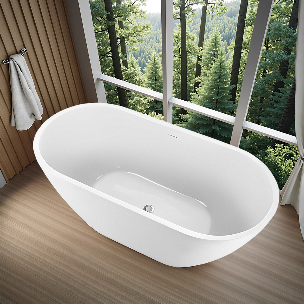 RL-GF076 70" 100% Acrylic Freestanding Bathtub Contemporary Soaking Tub white Bathtub