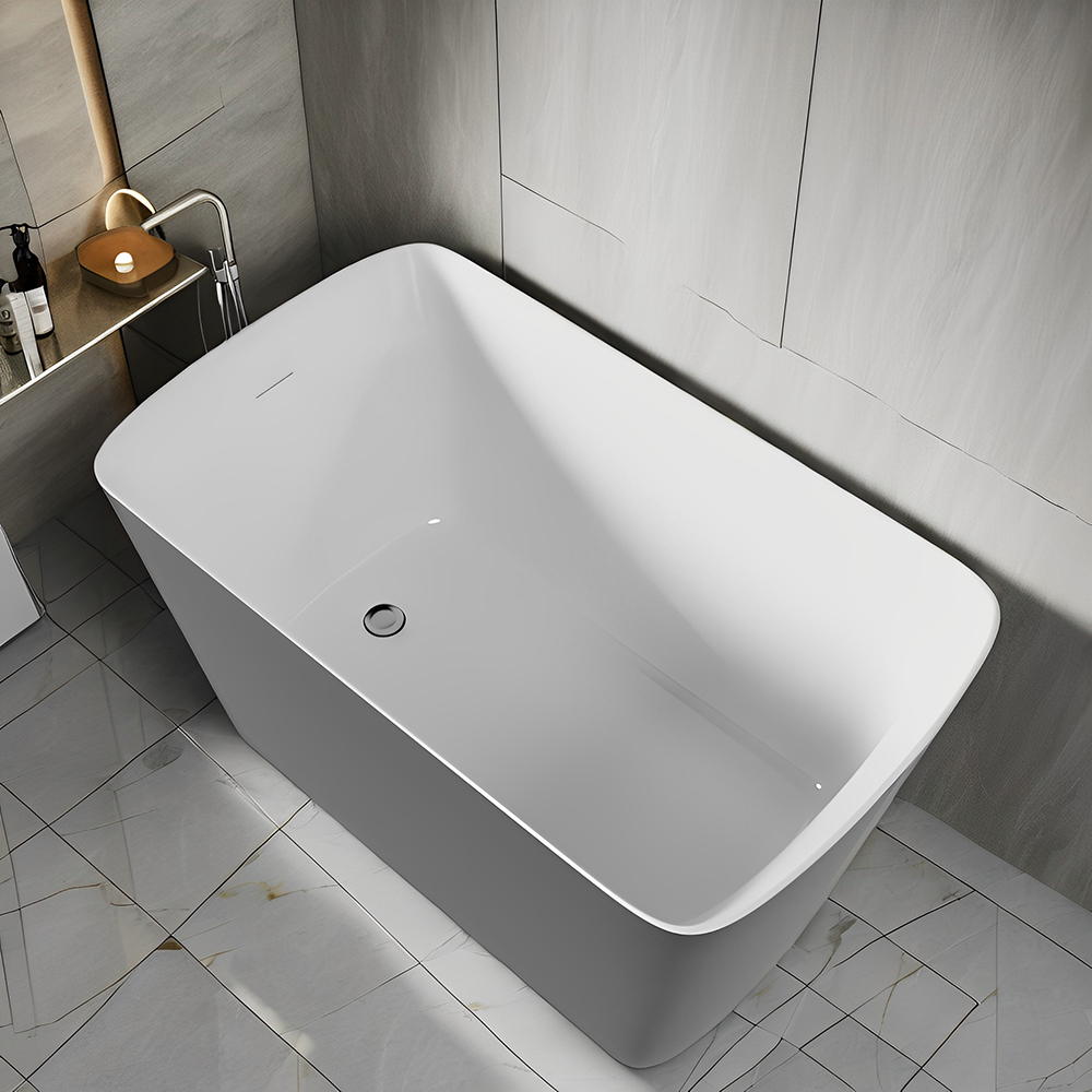 RL-GF077 47" 100% Acrylic Freestanding Bathtub Contemporary Soaking Tub Matte Gray bathtub