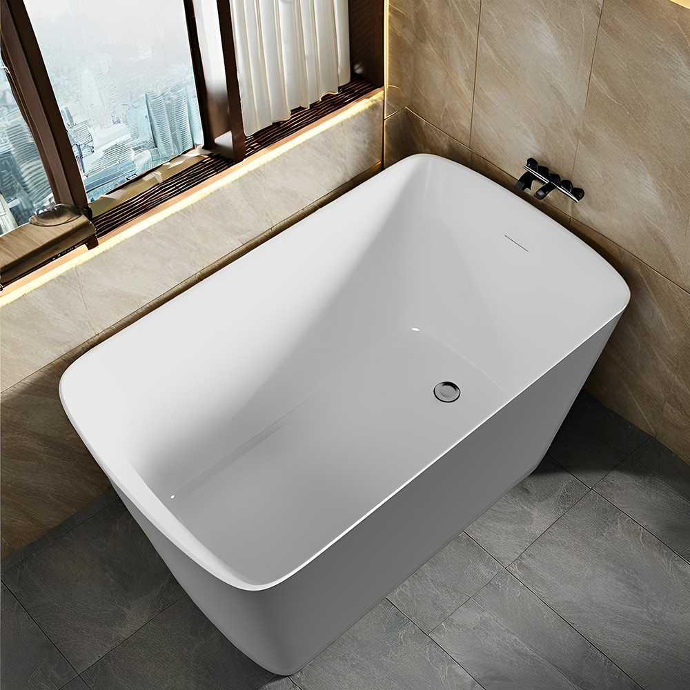 RL-GF077 47" 100% Acrylic Freestanding Bathtub Contemporary Soaking Tub Matte Gray bathtub