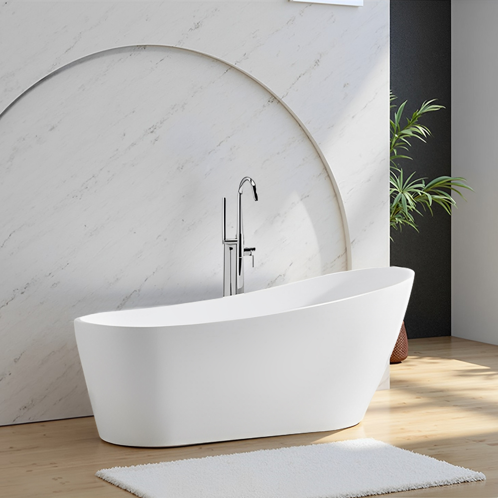 RL-GF137 White artificial stone bathtub Freestanding bathtub