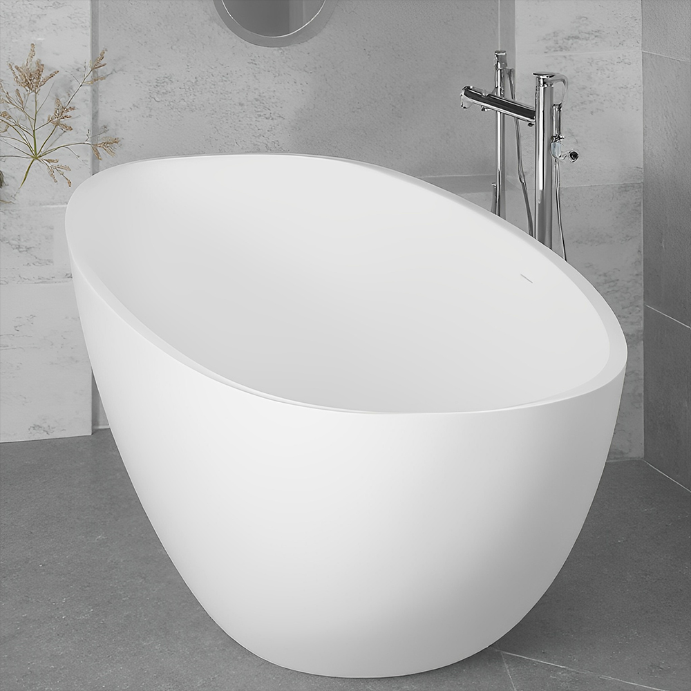 RL-GF008 65.2 inch freestanding solid surface soaking bathtub for bathroom 