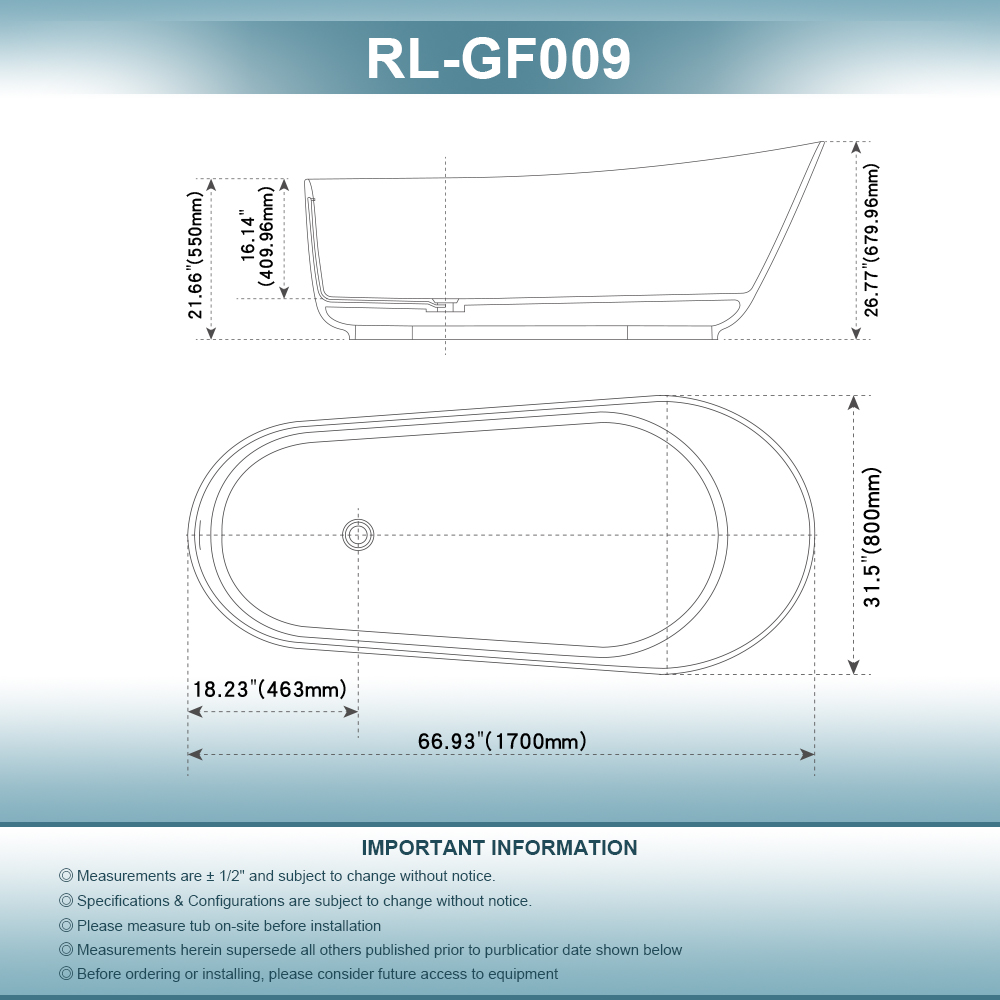 RL-GF009 67-inch solid surface stone resin oval shape soaking bathtub with overflow for the bathroom