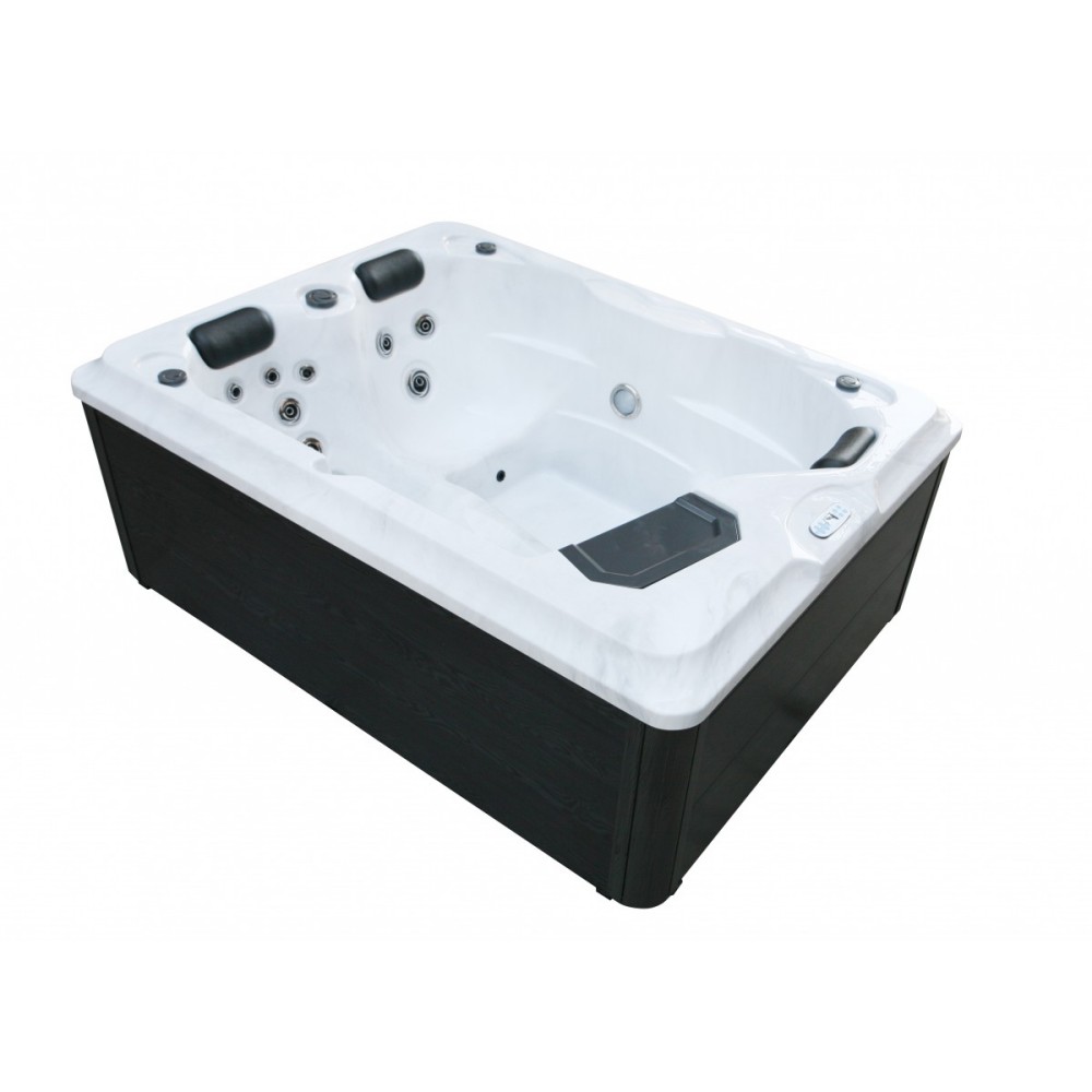 RL-J375 Modern Outdoor Diablo Whirlpool Spa Tub 210 x 160 x 75cm Freestanding with Massage Function Drainer Accessory Includes Cover